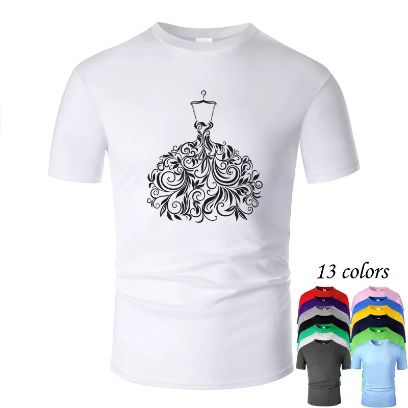 Свадебное платье полное линия искусства о образный вырез хлопковая футболка для