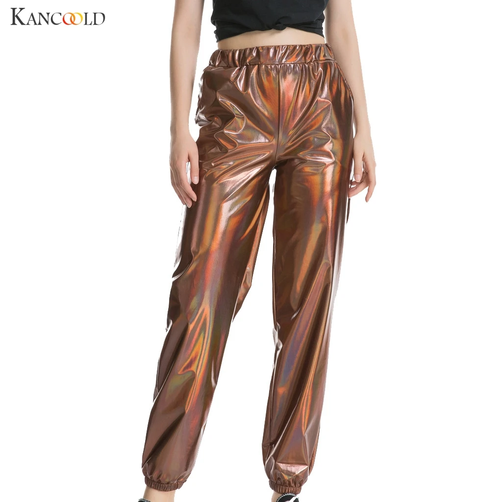 

KANCOOLD pants Women's casual sports street hip hop party Pants shiny magic trousers fashion new pants women 2019Oct31