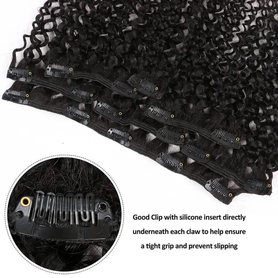 Kinky Curly Clip In Hair Extension 10-18 Inches Synthetic 16 Clips 7Pcs/Set Hairpiece Natural Color For Women | Шиньоны и парики