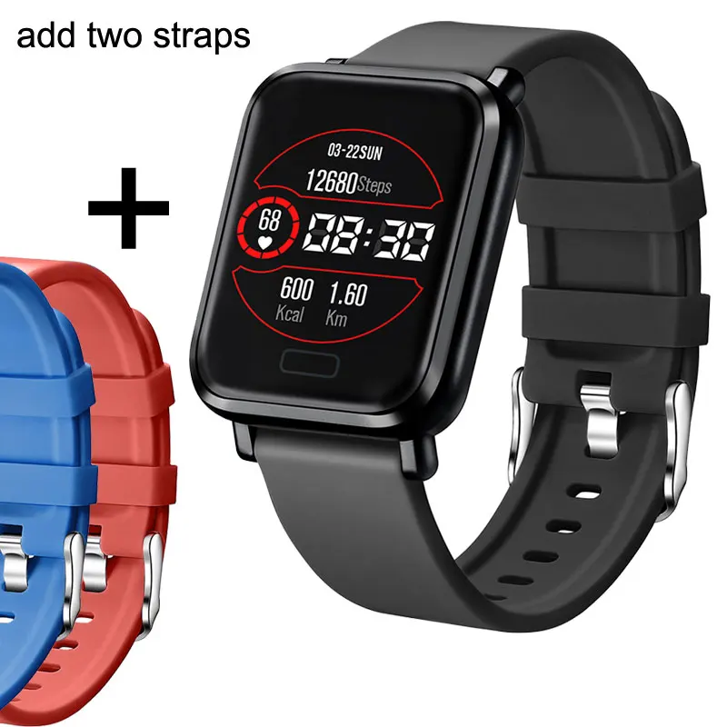 And 2 color strap Смарт-часы IP67, водонепроницаемые, пульсометр, измеритель артериального давления, кислородный монитор, поддержка секундомера, погода, 170 мАч, умные часы в режиме ожидания - Цвет: And 2 color strap