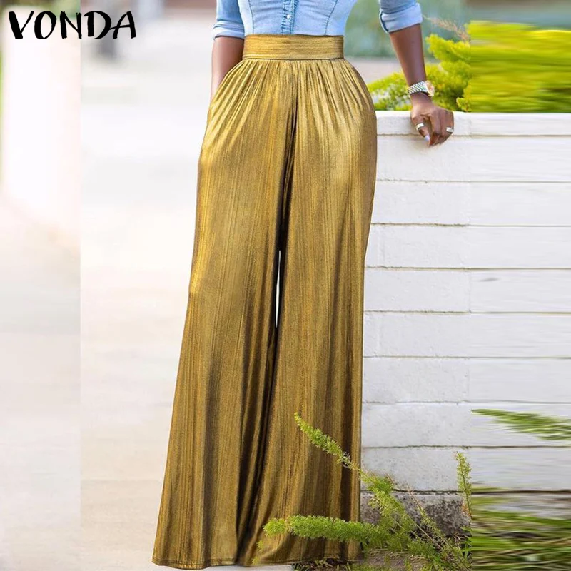 2022 модные длинные брюки VONDA на молнии палаццо осенние женские повседневные
