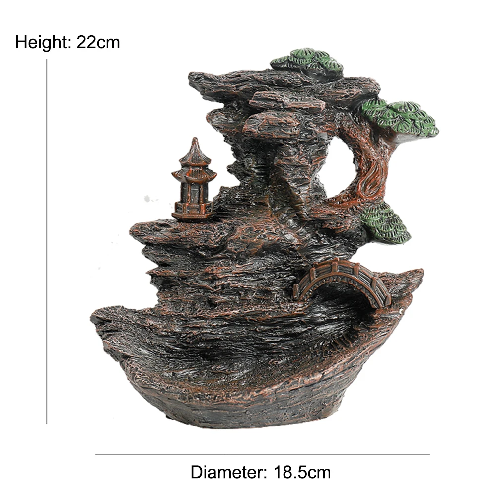 

Resin Mountain Shape Smoke Waterfall Backflow Incense Burner Censer Holder Decor Aromatherapy Furnace Aromatic Office Home Craft