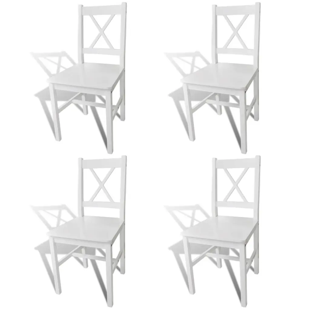 

Dining Chairs 4 pcs White Pinewood