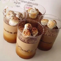 50pcs mousse dessert cups plastic pudding cup disposable party milk convenient tiramisu birthday wedding ice cream cup