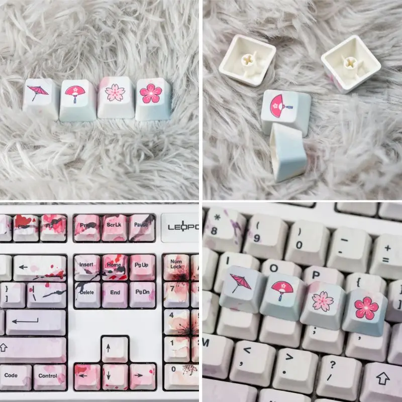

OEM PBT Cherry Blossom Keycap Mechanical Keyboard Keycaps Dye-Sublimation Keycap J78A