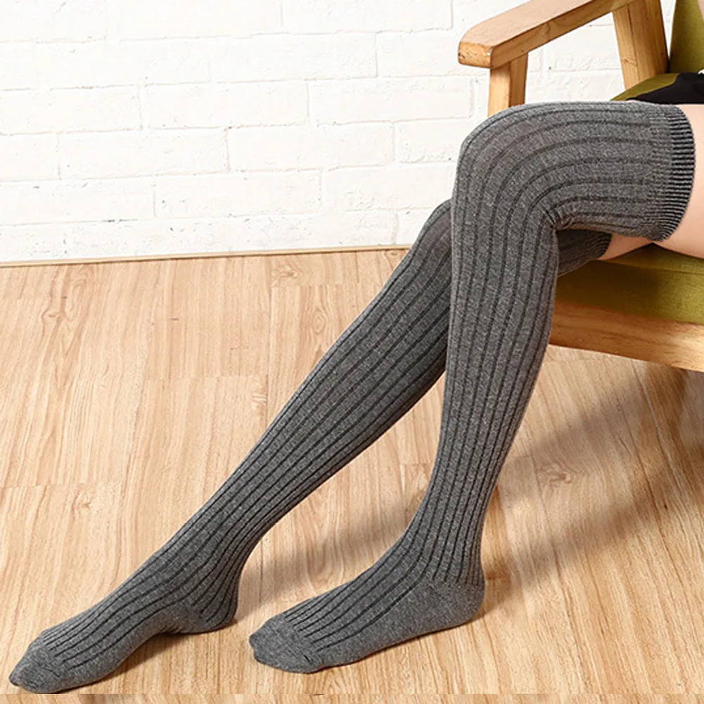 

Sexy Warm Long Cotton Stocking Over Knee Stocking Women Winter Knee High Thigh Knitted Stockings for Ladies Over The Knee Socks