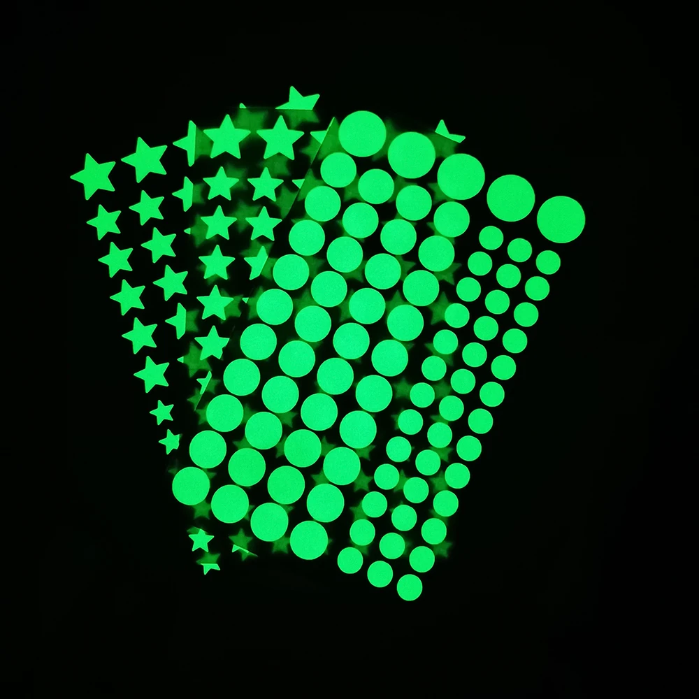 Украшение наклейки на стену упаковка 230 шт светится в темноте Большая Луна