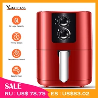 yaxiicass air fryer without oils 5l large 1350w 360%c2%b0 baking oil free fryer smart timer temperature control electric home cooking