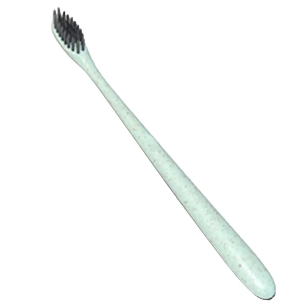 

10pcs Wheat Straw Toothbrush Tooth Cleaning Brush Soft Bamboo Charcoal Bristle Brush Adult Kids Teeth Brush K-866