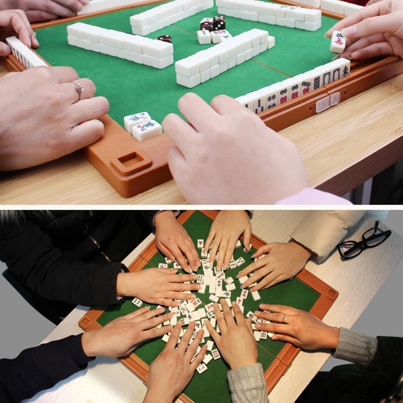 

6 In 1 Mahjong Portable Folding Plastic Boxes Majiang Set Table Game Travelling Indoor Entertainments Board Games