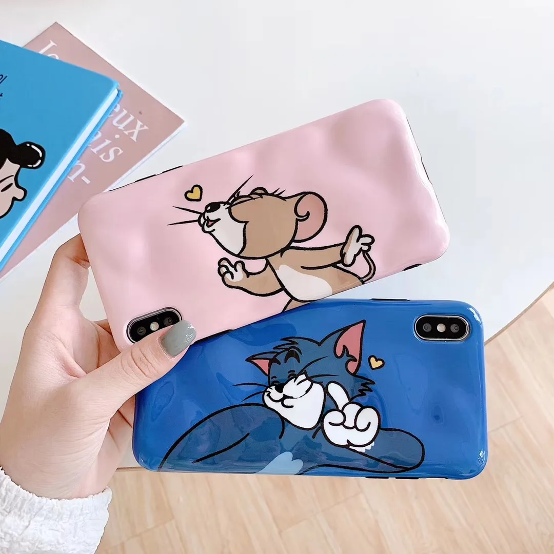 New honor series craft cartoon fun Tom Jerry shell for iPhone 11 11pro max XR XS MAX X 7 8 6splus back cover soft |
