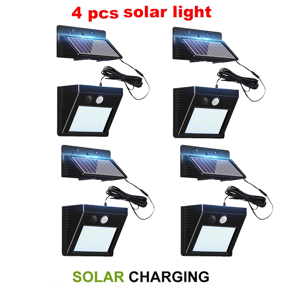 

30 LED Solar Light Waterproof Motion Sensor Wall Lamp Powered Panel Lighting Street Outdoor Garden Lights White Black Coloroptio