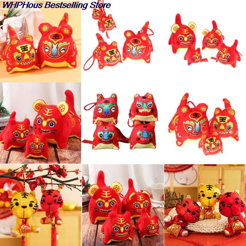

Chinese New Year Zodiac Plush Tiger Toys Pendant Company Event Gift New Year Of The Tiger Mascot Plush Toy Doll 8/9/12/15/16cm