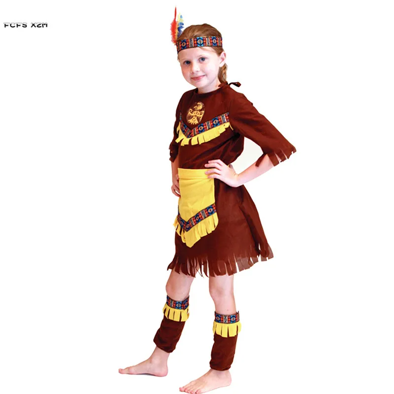 M-XL для девочек Костюм индийской принцессы костюмированной вечеринки Детский