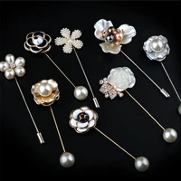 honeysuckle camellia brooches pearl jewelry for women rose pin brooch metal pin set shirt veil hijab scarf pin brooch