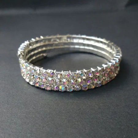3rowAB TDQUEEN браслеты с серебряным покрытием Pulseiras браслет Кристалл Стразы многорядные Спираль браслет для женщин - Окраска металла: 3rowAB