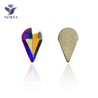 YanRuo кристалл AB супер блестящий камень с плоским основанием ювелирные изделия прозрачный цвет не горячая фиксация в форме капли стеклянные стразы для ногтевого дизайна драгоценные камни