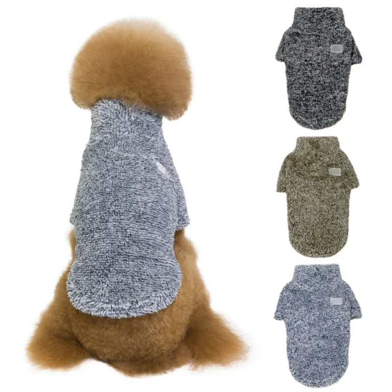 

Warm Fleece Pet Dog Clothes Winter Solid Color Clothing For Puppy Dogs Chihuahua French Bulldog Pullover Dog Costume Outfit