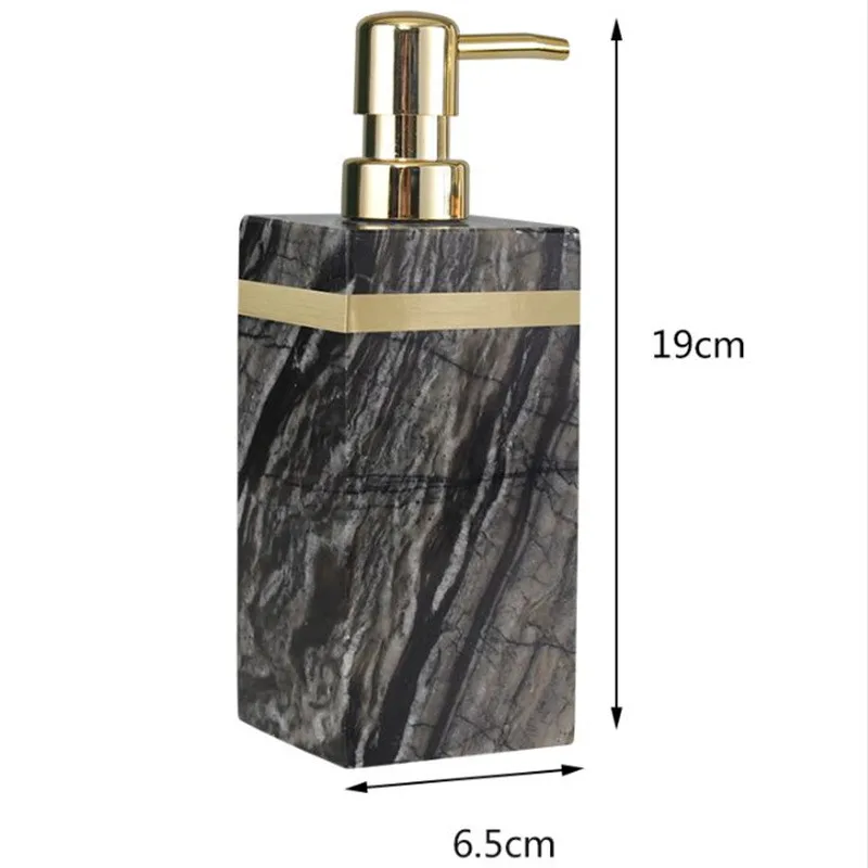 

Marble Liquid Soap Dispenser Bathroom Hand Sanitizer/Shampoo/Shower Gel/Emulsion Bottle With Gold Stainless Steel Head 160-200ML