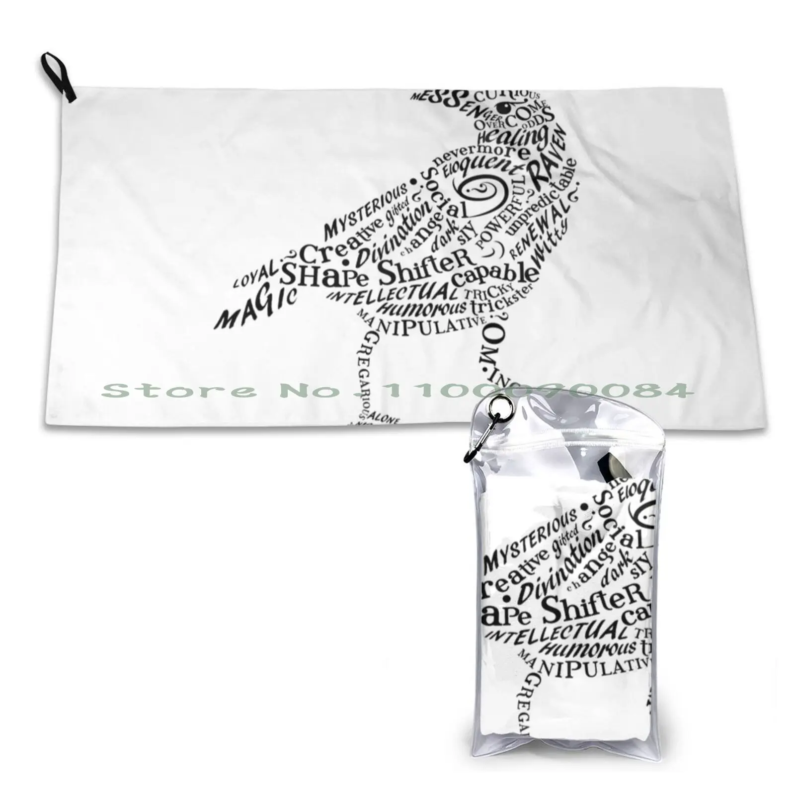 Быстросохнущее полотенце Raven Spirit в виде животных для спортзала спортивной ванны