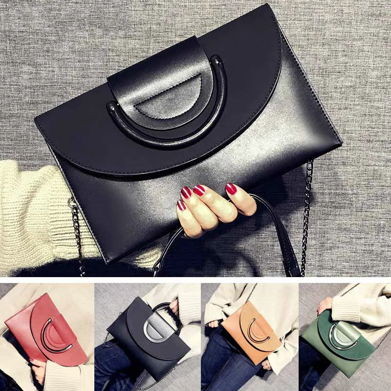 Черная Женская вечерняя вечерние клатч 2019 сумка конверт на плечо с цепочкой