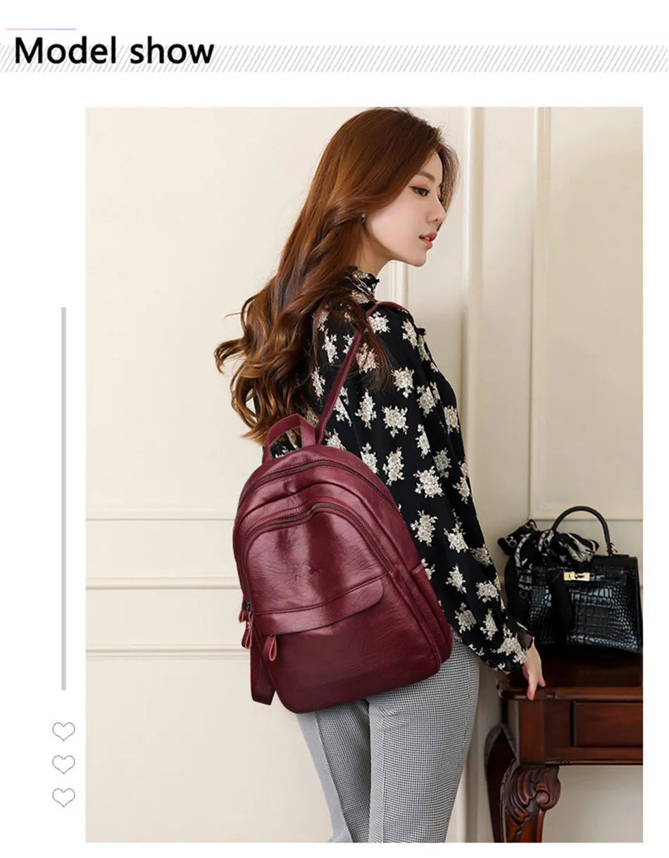 Женский кожаный рюкзак женский рюкзак для путешествий mochila feminina sac a dos femme школьные рюкзаки для подростков девочек опрятная сумка на плечо