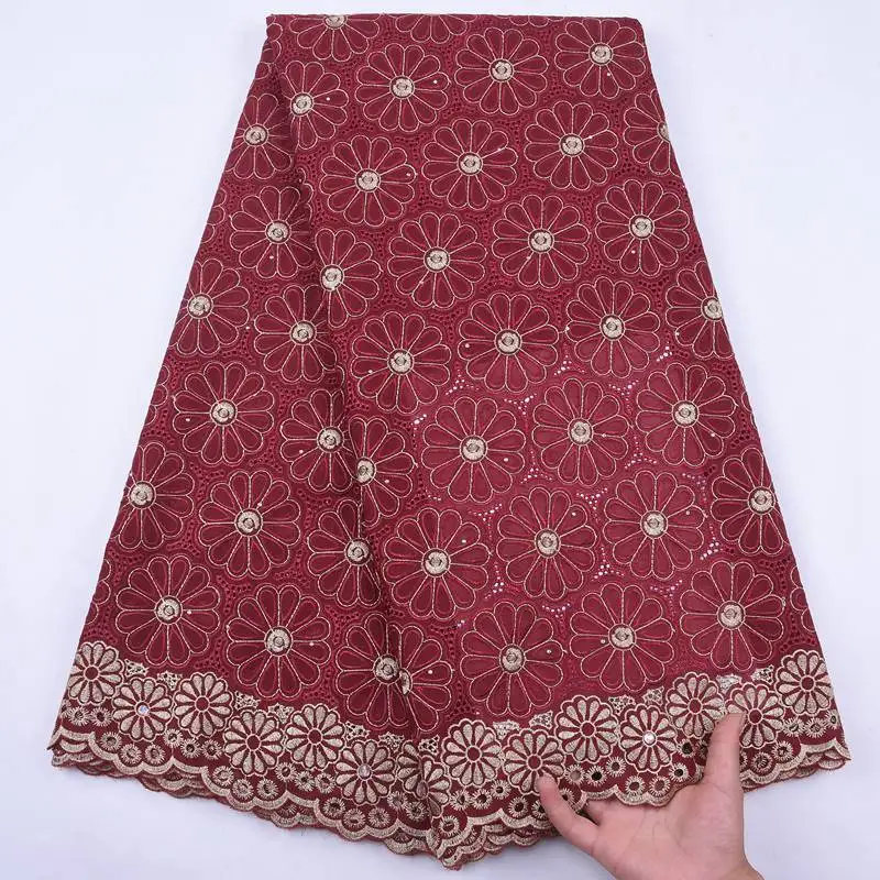 Швейцарская вуаль кружевная ткань Африканская сухая хлопковая с вышивкой