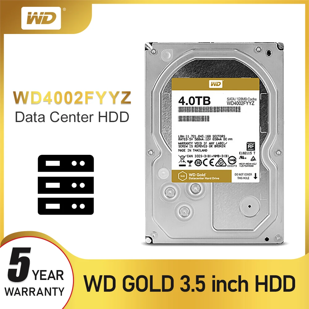 WD Gold 4 ТБ внутренний жесткий диск 3 5 &quot7200 об/мин 128 м кэш памяти SATA III 6 HDD HD для