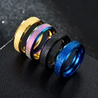 VOERYNT Модные 5 цветов с пескоструйной обработкой пара ожереля из нержавеющей стали, свадебное кольцо, ювелирное изделие, Рождественский VO-053
