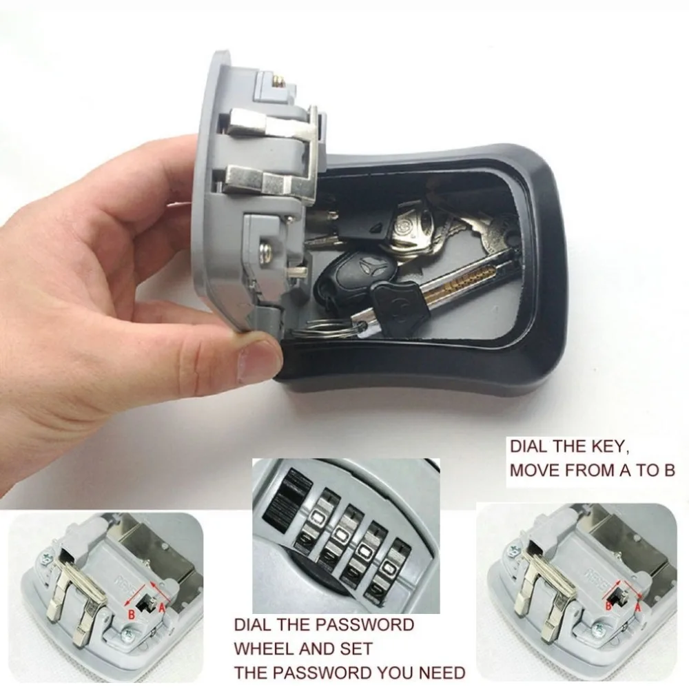 4 значный комбинированный ящик для ключей с паролем органайзер хранения чехол