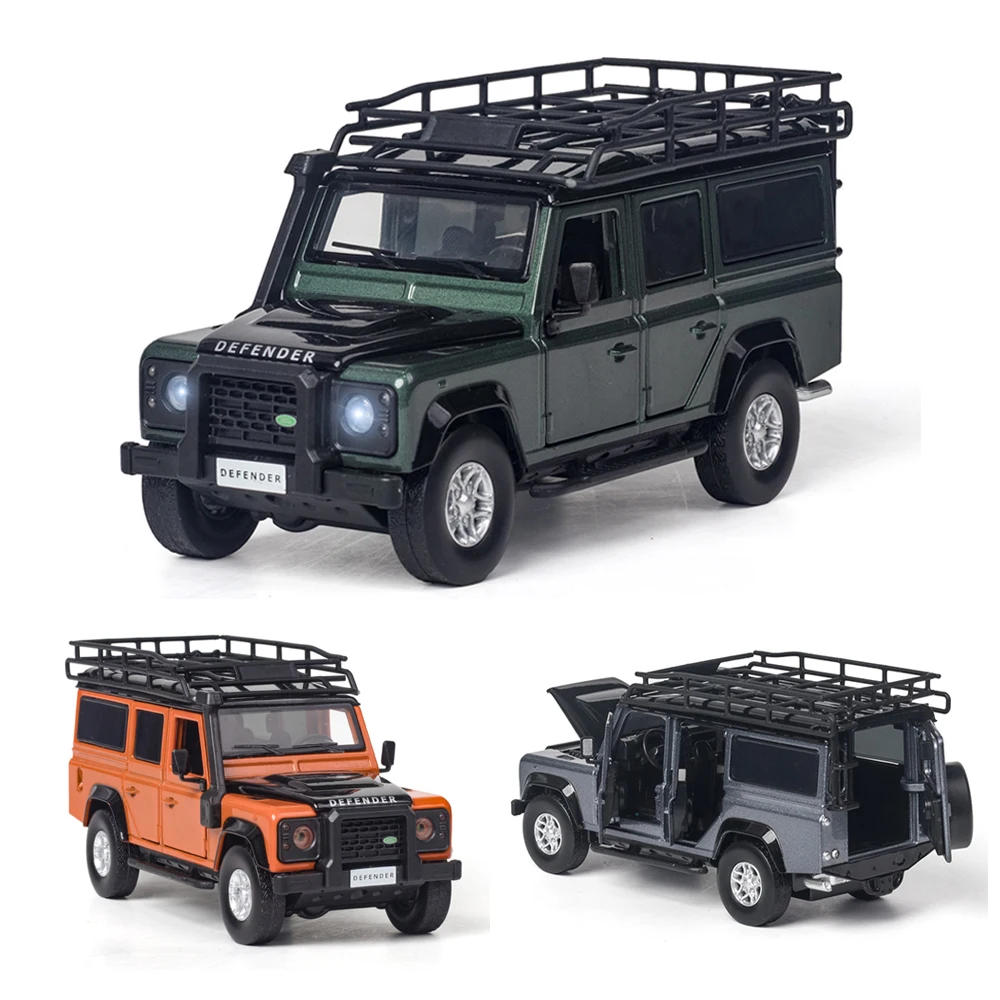 1:32 Высокая моделирования 2010 земли Rover Defender Travel Edition вездеход шестидверные звук