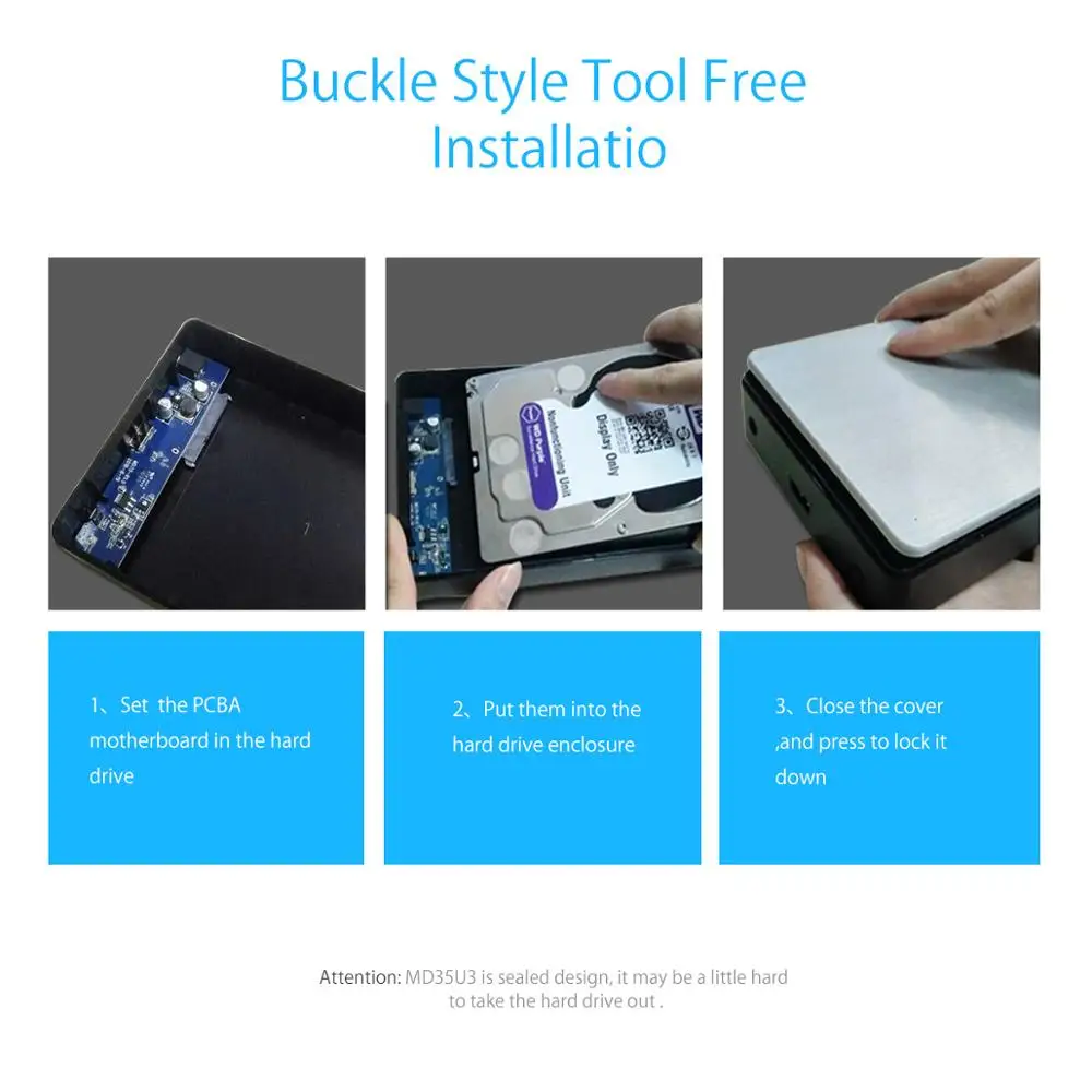 ORICO 3 5 дюйма SATA для USB C внешний жесткий диск корпус type USB3.1HDD чехол алюминиевый 8 ТБ