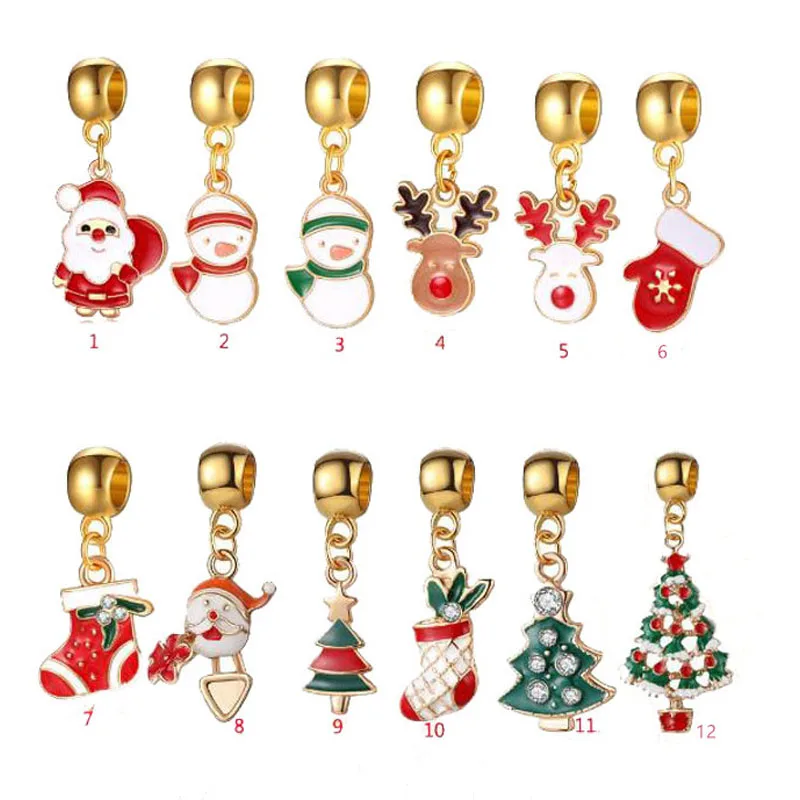 

Новые рождественские популярные украшения, сплав, дерево, снеговик, подвеска, браслет, аксессуары, большие бусины
