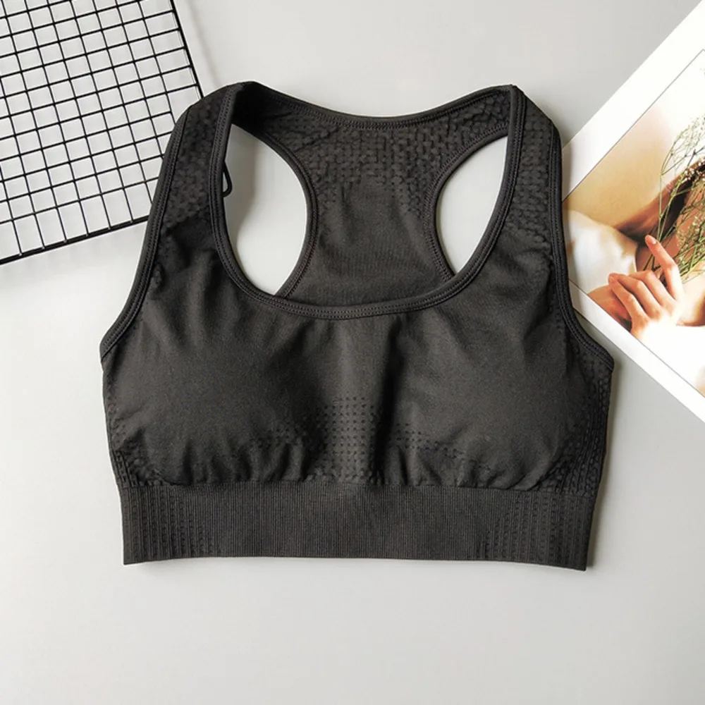 Дышащий мягкий пуш ап бюстгальтер для йоги тренажерного зала жилет женщин
