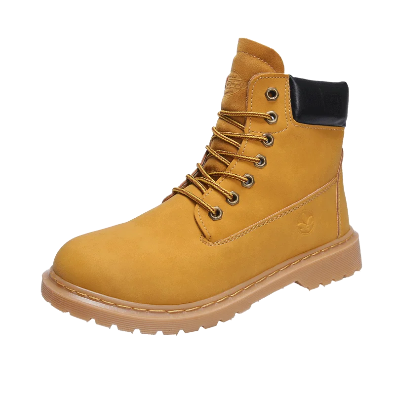 Shoes Keep Warm Fashion Men's Casual Shoes Pu Yellow Male Sn