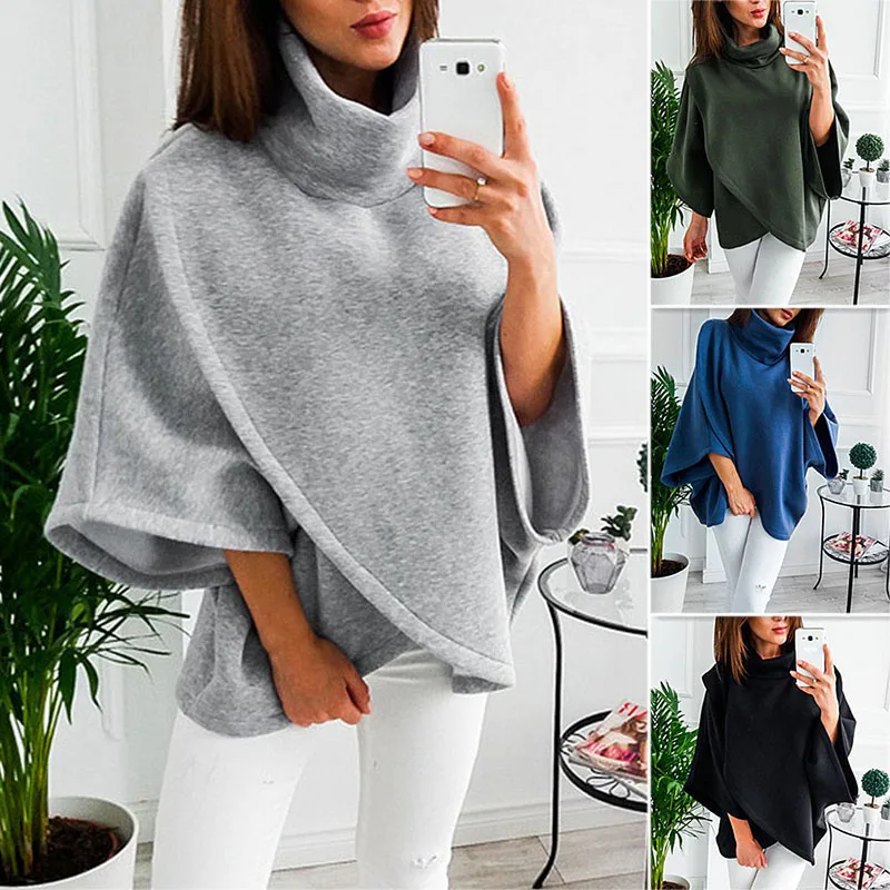 Newly Women Loose Bat Sleeve Shawl Sweater Winter Warm Coat Jacket Cloak Cape Outwear VK-ING | Женская одежда