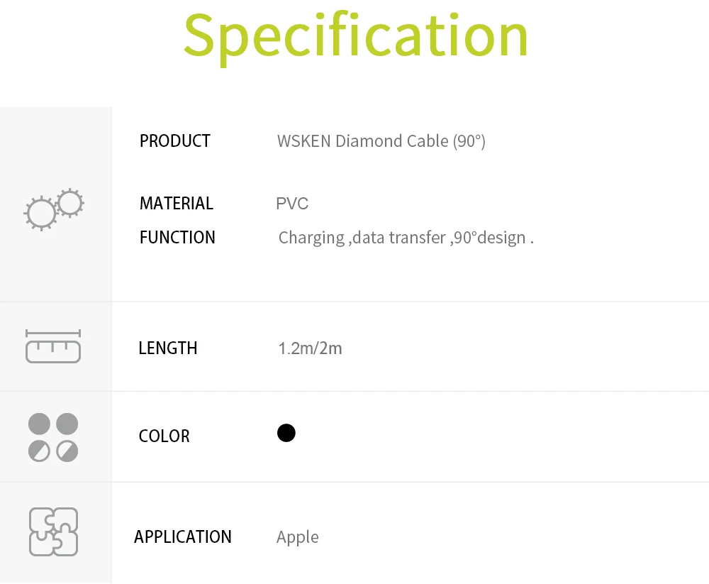 Wsken 90 градусов USB кабель для быстрой зарядки для iPhone 6S 7 8 Plus X Xr Xs Max 5 2A зарядное устройство лампы на шнурах для Apple кабель Lighting