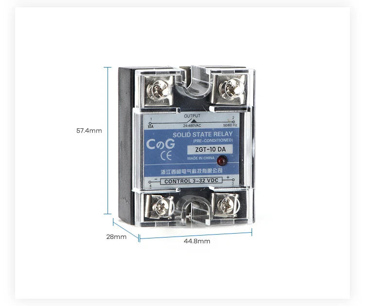 CG 10A 25A 40A DA Однофазный DC контроль AC радиатор 24-480VAC к 3-32VDC SSR-10DA 25DA 40DA пластиковая крышка твердотельное реле