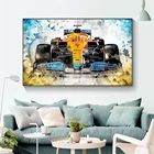 Акварельная картина на холсте Формула 1, плакаты и принты гоночных автомобилей, домашнее настенное искусство, Декор, картины для гостиной, роспись, украшение