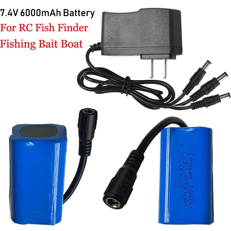 

Lamsam T188 T888 2011-5 Remote Control RC Fish Finder Smart Fishing Bait Boat Spare Parts 7.4V 6000mah battery with charger