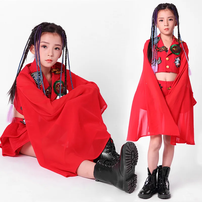 Juanzi Ling style children's show clothes fashionable little compere dress suit girls jazz dance performance |