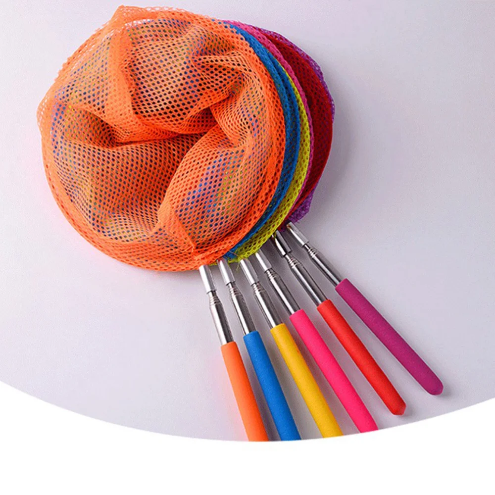 

4pcs Stainless Steel Telescopic Nets Catching Insects Bugs Extendable Fishing Nets Great Outdoor Tools for Children (Random Colo