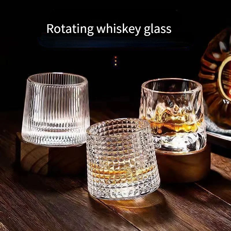 

160ml tea cup rotating whiskey cup thickened decompression tumbler brandy wine beer glass
