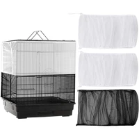 3pcs large adjustable bird cage cover seed feather catcher universal birdcage nylon mesh net cover soft airy skirt guard