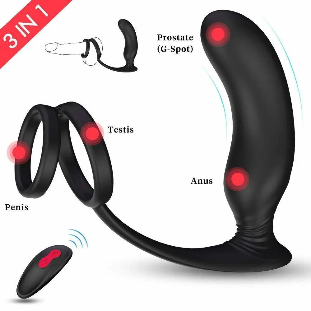 Anal With Cock Ring And Ball Loop Remote Control 10 Vibration Modes Plug Prostate Stimulator Sex Toys For Men Women Couples | Красота и