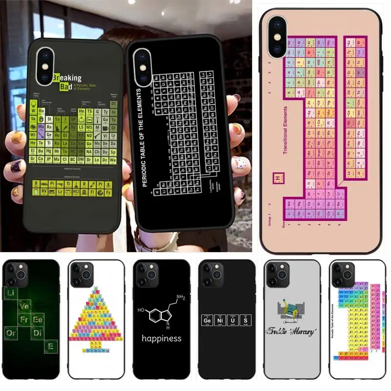 

Chemical Periodic Table Phone Case for iPhone 11 pro XS MAX 8 7 6 6S Plus X 5S SE 2020 XR case