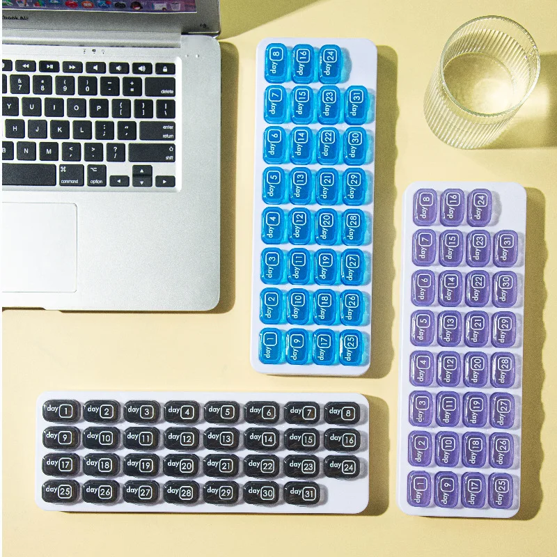 

31 Grids One Month Pill Case Plastic Organizer Box Tablet Holder Medicine Container Organizer Case for Travel Daily