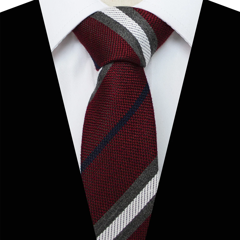 Галстук шерстяной мужской 6 см в полоску | Аксессуары для одежды