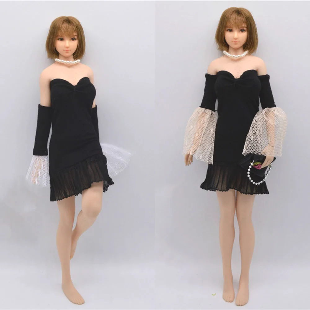 

1/6 Scale Sexy Tube Top Dress Low-cut Bag Hip Tight Skirt for 12 inch Action Figure Body Model