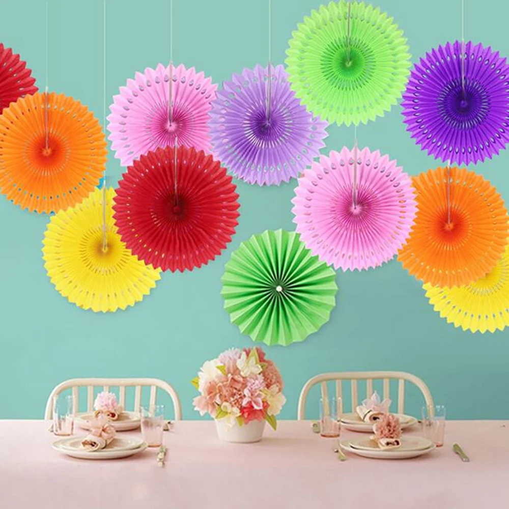 10 шт./компл. Искусственные цветы Бумага вентилятор Свадебные украшения День